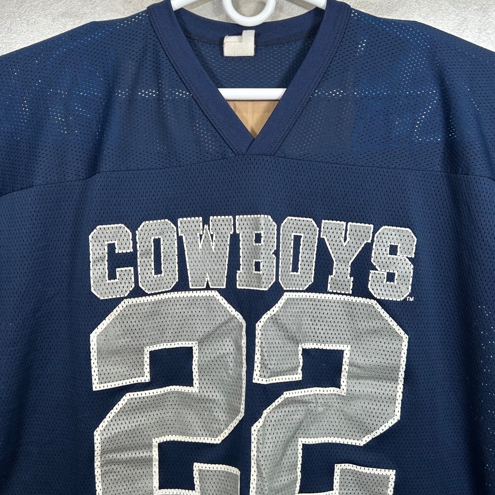 Vintage 1994 Dallas Cowboys 22 Emmitt Smith Competitor Mesh Jersey Navy Blue L‎